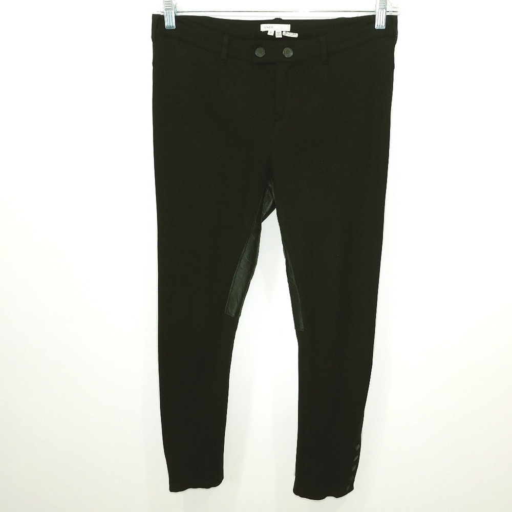 Vince Leather Blend Ankle Button Skinny Pants Sz 6